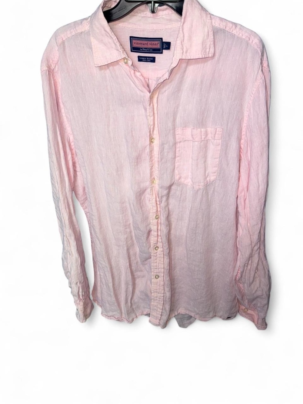 Vineyard Vines Light Pink Linen Casual Button-Down Shirt
